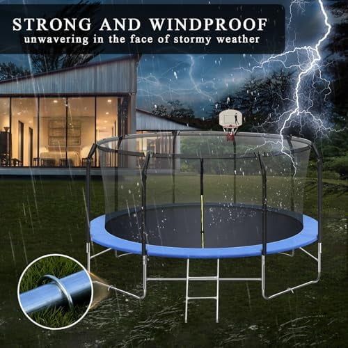 Jointown 8 Pcs Galvanized Trampoline Stakes-10 Inch, Heavy Duty Anti-Rust Garden Stakes, Ground Stakes, Garden Galvanized Landscape Staples Stakes for Trampoline, Camping Tent, Soccer Goal, Silver