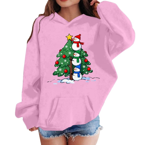 Sudadera con capucha para niñas y niños, sudadera de manga larga con cuello redondo y estampado de moda, jersey con bolsillo, sudadera de poliéster para niñas