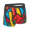 thumbnail image 2 of Rateoe Colorful Arrow Graffiti Pattern Mens Boxer Briefs Poly Spandex Performance Boxer Briefs Underwear Hem Boxer Briefs - X-Large, 2 of 8