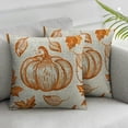 thumbnail image 3 of nygtbtfer Fall Decor Pillow Set of 2 Fall Orange Pumpkin Throw Pillow Covers Fall Thanksgiving Decorations for Autumn Decorative Cushion Covers for Sofa White, 3 of 7