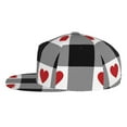 thumbnail image 3 of Fotbe Heart Black Buffalo Plaid Gingham Flat Bill Visor Cap Classic Snapback Hat Polyester Foam Trucker Hat Trucker Cap Adjustable Baseball Cap, 3 of 9