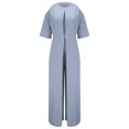 thumbnail image 3 of Ierhent Women's Plus Size Jumpsuits Women Plus Size Bib Overalls with Waistband Square Collar Sleeveless Romper Streetwear Jumpsuit(Grey,M), 3 of 7
