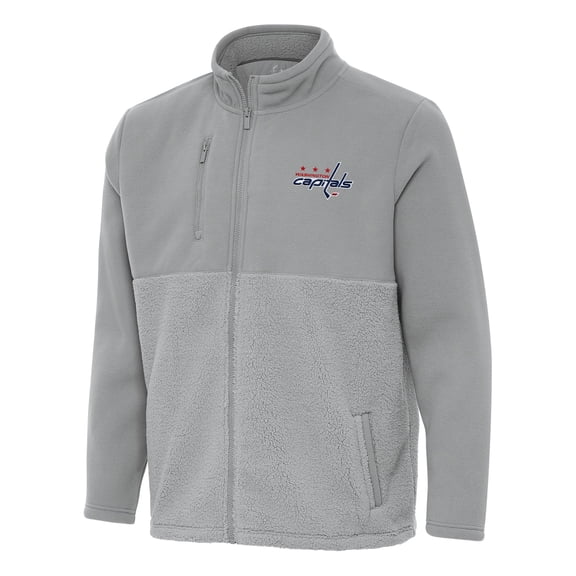 Men's Antigua Gray Washington Capitals Daily Fused Full-Zip Jacket