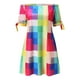 thumbnail image 3 of WILLBEST Vestidos de Mujer Vestido Corto Informal de Verano con Hombros Descubiertos y Estampado A Rayas con Cordones y Mangas Cortas Extra Grande, 3 of 3