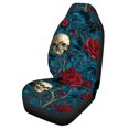 thumbnail image 5 of Uourmeti Car Seat Cover Anti-Wear Interior Decoration Polyester Anti-Slip, Suitable for Van Vans, Skull Rose Bat Print, 5 of 6