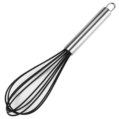 

Silicone Kitchen Whisk 10 Inch Silicone Whisk Egg Beater Sturdy Kitchen Wire Balloon 600ºF Heat Resistant