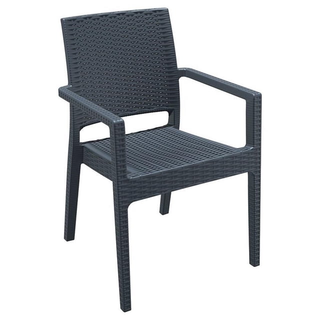Compamia Ibiza Patio Dining Arm Chair in Dark Gray