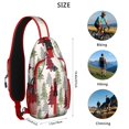 thumbnail image 5 of Sling Backpack,Multicolor Christmas Tree Pattern Crossbody Bag with Water Bottle Holder,Waterproof Sling Bag for Men/Women with Chest Phone Holder for Hiking,Travel, 5 of 6
