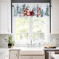 thumbnail image 3 of Christmas Kitchen Curtains and Valances Set, Red Xmas Gnome Farmhouse Pine Tree Forest Snowflakes Rod Pocket Window Valance Window Curtain Panels for Living Room Bedroom Laundry, 27.5x24in, 3 Pieces, 3 of 7