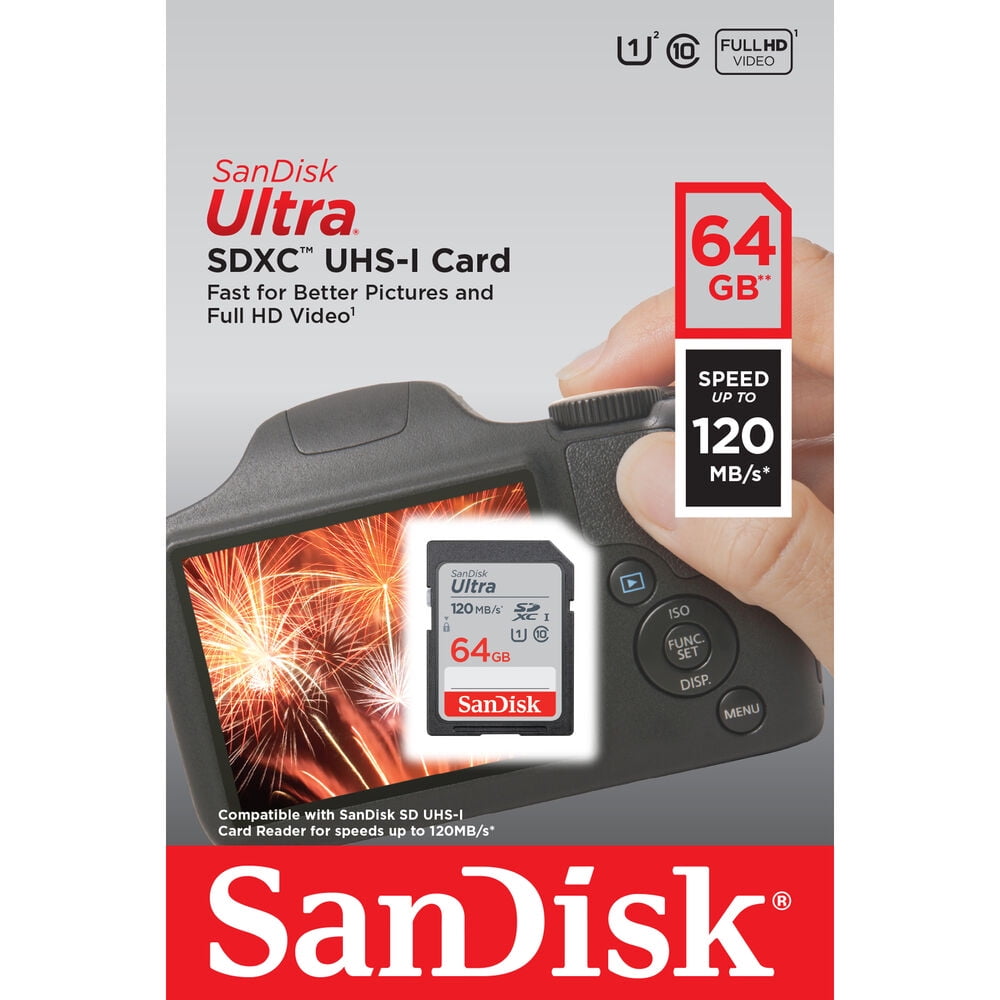 SanDisk SD Ultra SDHC and SDXC UHS I card 64GB DUN4064GAN6IN