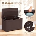 thumbnail image 4 of SuperDeal 30-Inch Lift Top Storage Chest Wooden Home Organizer Bench with Safety Hinged Lid Large MDF Toy Box Entryway Bedroom Living Room, Brown, 4 of 14