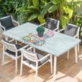 thumbnail image 2 of Teal Easter Table Cloths for 6 Foot Rectangle Tables, Spring Polka Dots Bunny Easter Eggs Wooden Patio Waterproof Elastic Fitted Tablecloths, Washable Rectangular Table Cover for Camping, 2 of 8