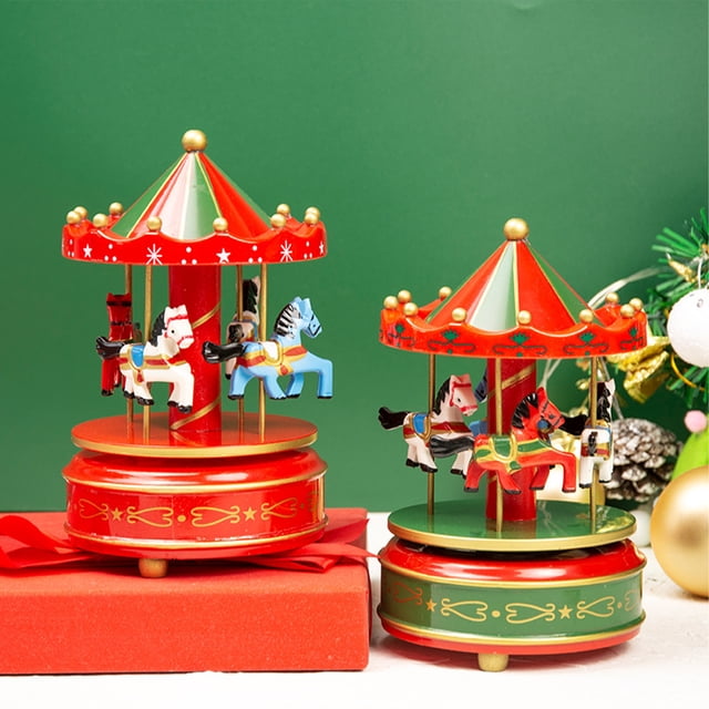 Becaristey Portable Wedding Party Birthday Gift With Interactive Merry-Go-Round Music Boxes Educational Fun H-B-1 Pink 6.2 inch
