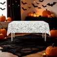 thumbnail image 5 of Halloween Tablecloth with Spiderweb Design - Waterproof Plastic - 107.87x53.94in - Black & White, 5 of 6