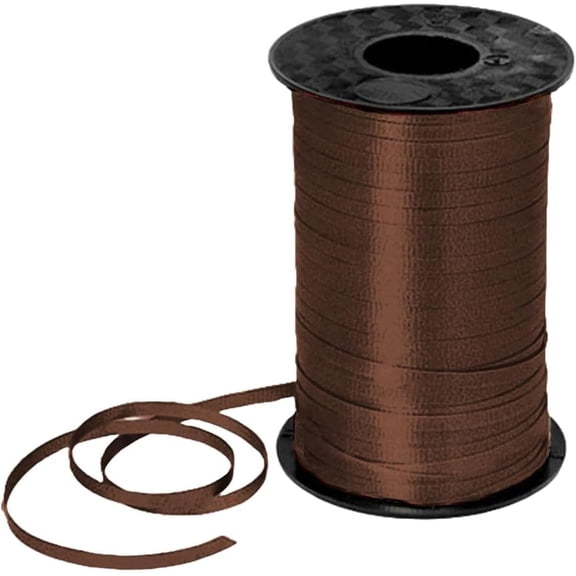 PMU 500 Yards x 3/16in Chocolate Crimped Curling Ribbon String for Gift Wrapping Ribbon Balloon String Birthday Celebration Party Presents Decor, Festival Art Craft Accessories (1-500 Yard Rolls)