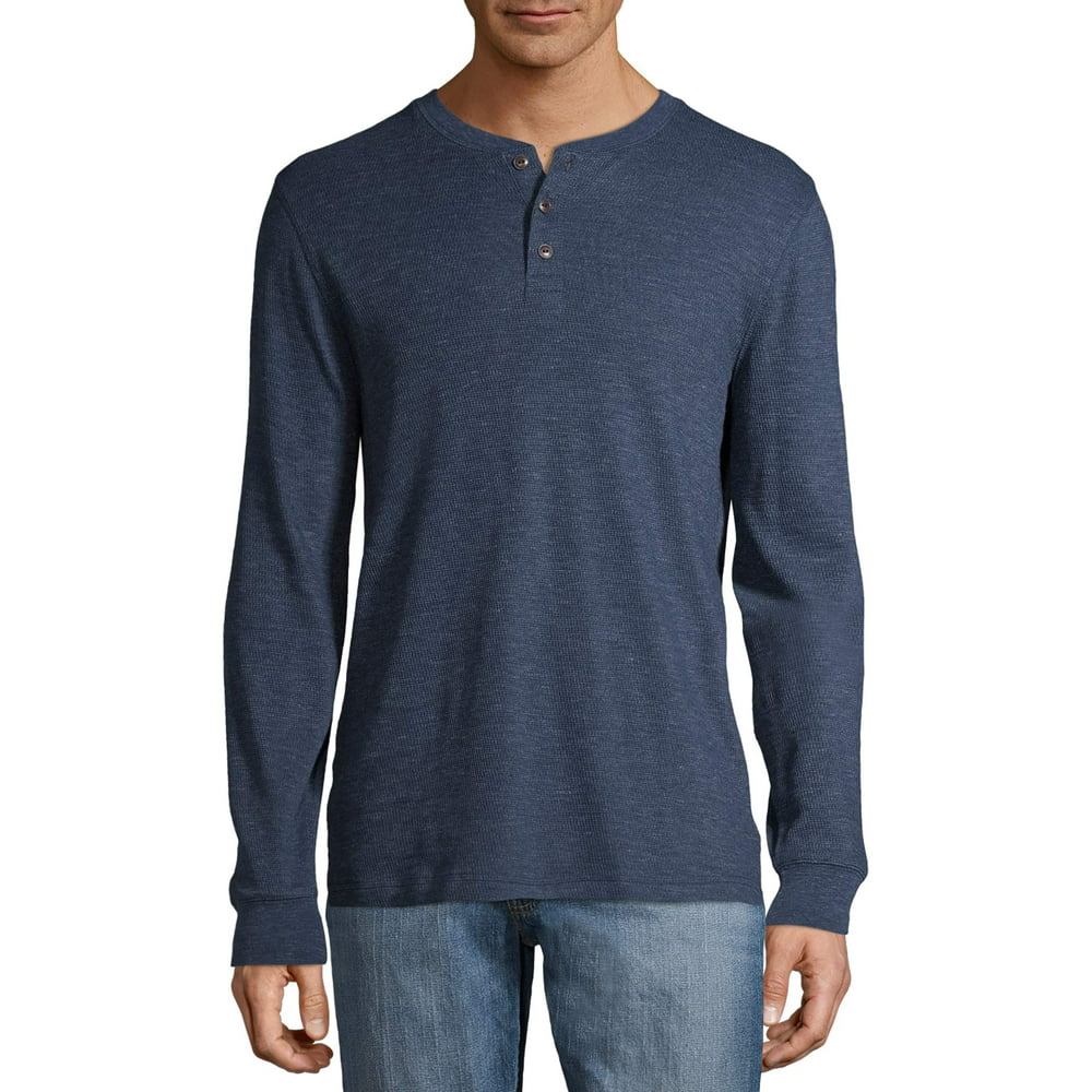 GEORGE - George Men's and Big Men's Long Sleeve Thermal Henley, up to ...