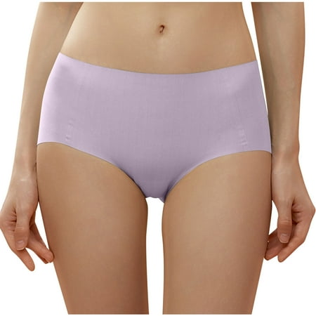 Wancir No Show Underwear for Women Seamless High Cut Briefs Mid-waist Soft No Panty Lines