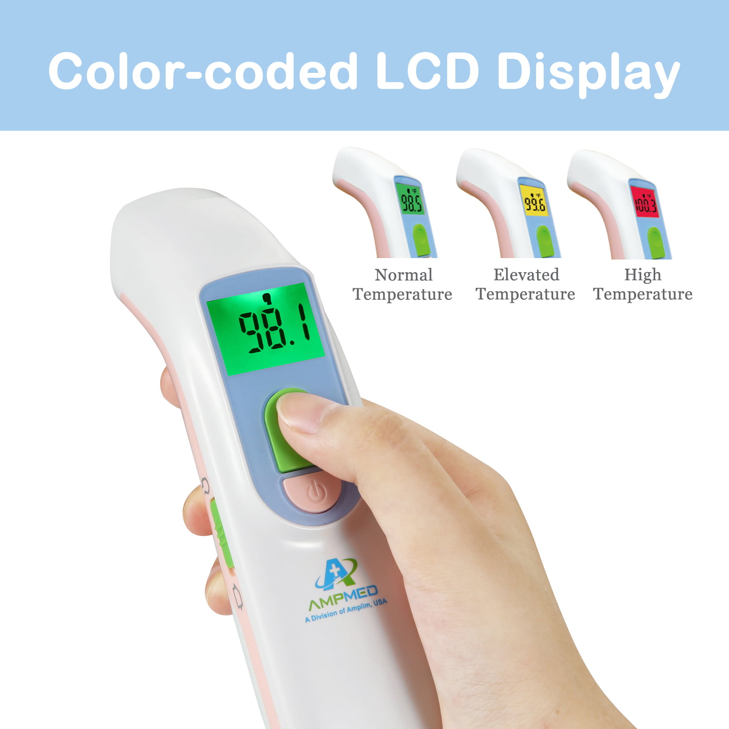 Non-Contact LCD Digital/Sur Temperature Handheld Infrared Thermometer for Office Home School Party Kitchen LED Display 