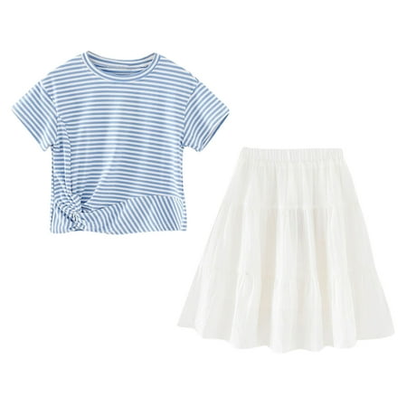 

TAIAOJING Toddler Baby Girl Fall Winter Outfit Girls Short Sleeve Tops Skirts Two Piece Casual Suit Outfits Kids Outfit 9-10 Years
