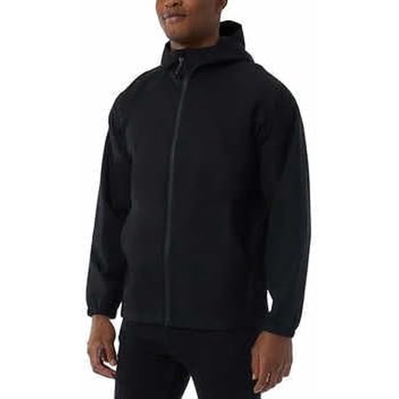 32 Degrees Unisex Rain Jacket, Black, Men's Large/Women's X-Large