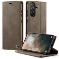 thumbnail image 3 of ShellTech Compatible with Samsung Galaxy A56 5G Flip PU Leather Case, Ultra-Thin Stitched Folio Book Wallet Cover with Kickstand, 2 Card Holders, Cash Slot, Magnetic Closure,Coffee, 3 of 15