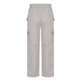 thumbnail image 3 of Cargo Work Pants for Men Water-Resistant Stretch Waistband Cargo Pants with Multi Pockets Big and Tall Pants Military Construction Hiking Cargo Pants Trousers,Gray S, 3 of 4