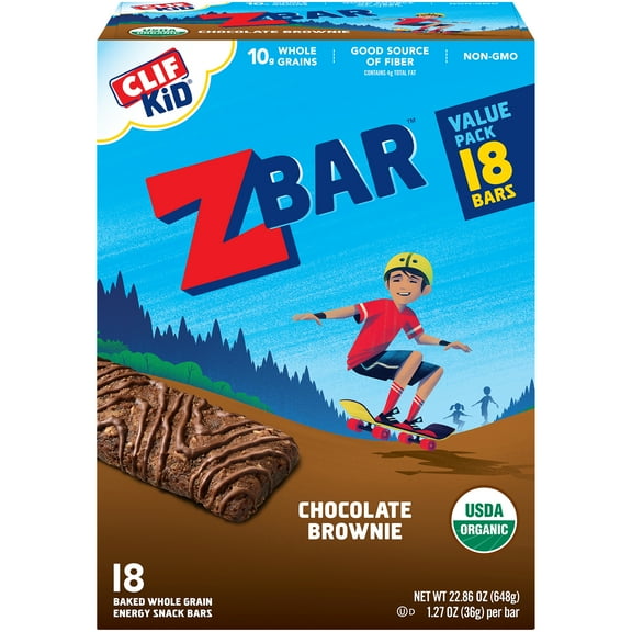 Clif Kid ZBar Chocolate Brownie -- 18 Bars