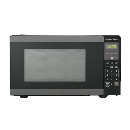 WILL NOT SPIN PLATE DOESNT WORK* “Not been tested and has signs of use “Hamilton Beach 0.9 Cu ft Countertop Microwave Oven  900 Watts  Black Stainless Steel  New