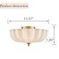 thumbnail image 6 of Claxy 3-Light Gold Flush Mount Ceiling Light with Flower Milk Glass Shade, 6 of 6