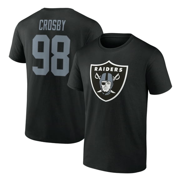 Men's Maxx Crosby Black Las Vegas Raiders Icon Name & Number T-Shirt