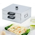 thumbnail image 1 of INTBUYING 2 Layer Stainless Steel Steamer Rice Roll Machine Rice Milk Furnace Cooking Rice Noodle Rolls Machine Steamed Vermicelli Roll Machine with 3 Drawer Tray and 1 Cleaner, 1 of 10