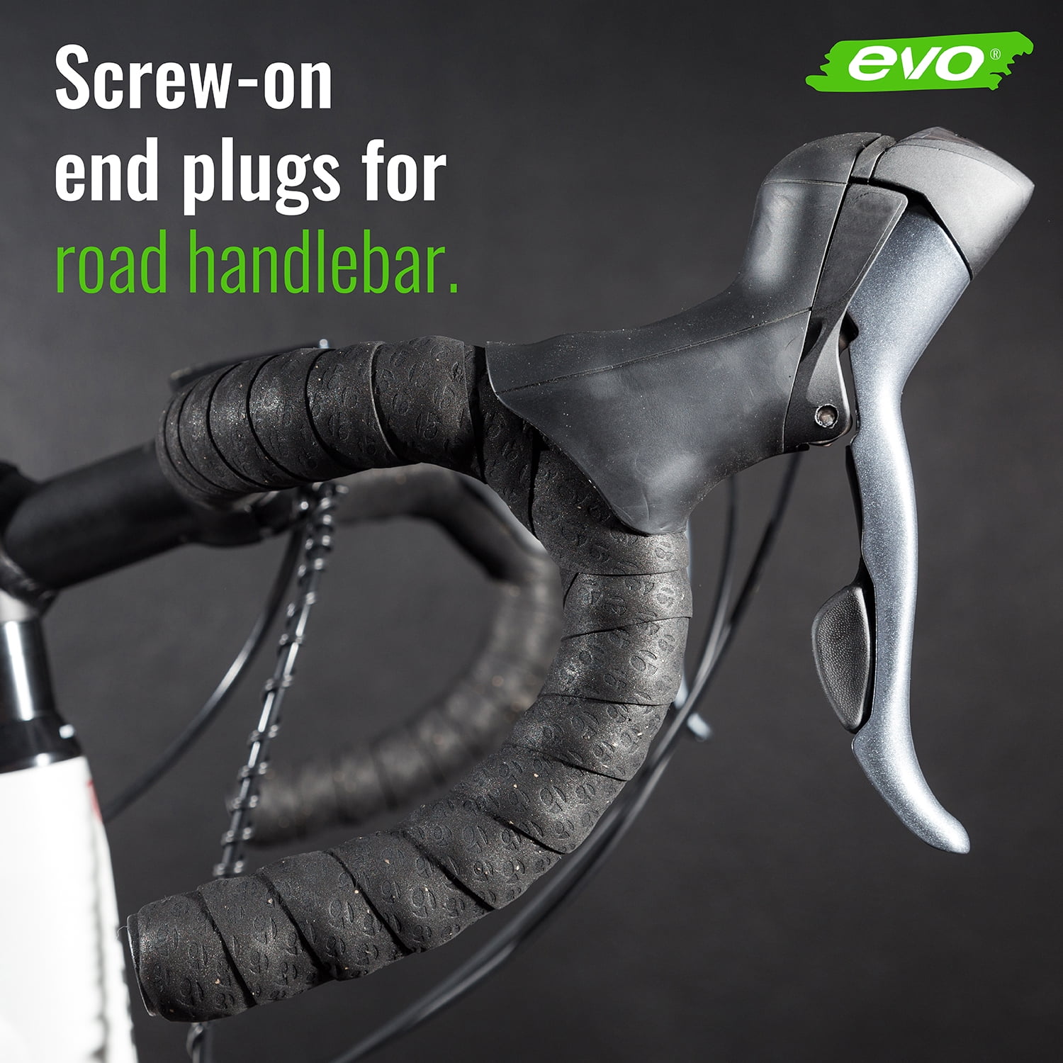 EVO Road Bike Handlebar Tape End Plugs Pair Black 