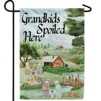 America Forever Grandkids Spoiled Here Garden Flag, 12.5 x 18 inches Double Sided, Grandkids Garden Flag,Spoiled Grandchildren Flag, Grandparent Gift Flag, Decorative Family Outdoor Flag for Yard