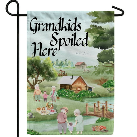America Forever Grandkids Spoiled Here Garden Flag, 12.5 x 18 inches Double Sided, Grandkids Garden Flag,Spoiled Grandchildren Flag, Grandparent Gift Flag, Decorative Family Outdoor Flag for Yard