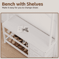 thumbnail image 4 of Laintene Hall Tree with Bench – 5-in-1 Entryway Shoe Rack with 7 Hooks, 3 Drawers & Shoe Storage, Heavy-Duty Coat Rack for Industrial Hallway, Living Room, White, 4 of 8
