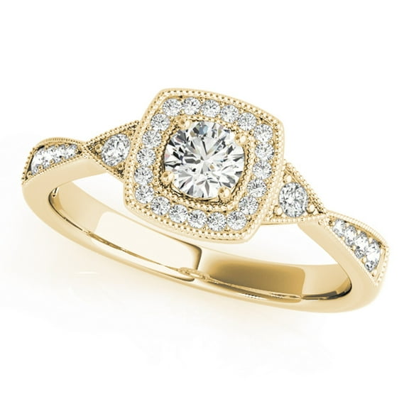 10K 0.50 Carat Diamond Engagement Ring Solid Rose, White & Yellow Gold