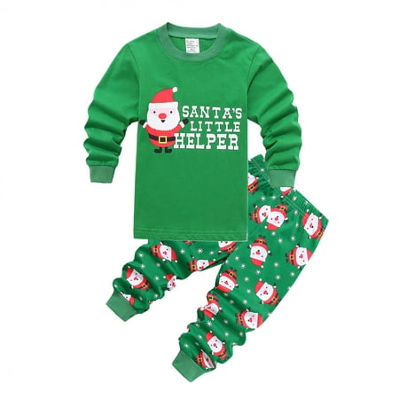 

Bullpiano Toddler Christmas Pajamas Sets 2Pcs Long Sleeve Pullover and Printed Pants Sleepwear Outfit Lounge Set 2-7T