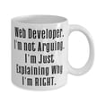 thumbnail image 2 of Unique Web developer 15oz Mug, Web Developer. I'm not Arguing. I'm Just Explaining, Present For Friends, Love From Colleagues, 2 of 2