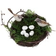 thumbnail image 1 of Nido de pájaros Artesanías de pájaros naturales nido con huevos adornos para jardín decoración de la fiesta en el hogar shoots shoting shoting paisaje de musgo terrario de bricolaje, 1 of 6