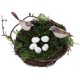 thumbnail image 1 of 1 Juego de nido de pájaro de vid, adorno de nido de ratán creativo, decoración de nido de pájaro con 5 uds. De huevos de simulación para jardín, Patio, balcón, 1 of 8