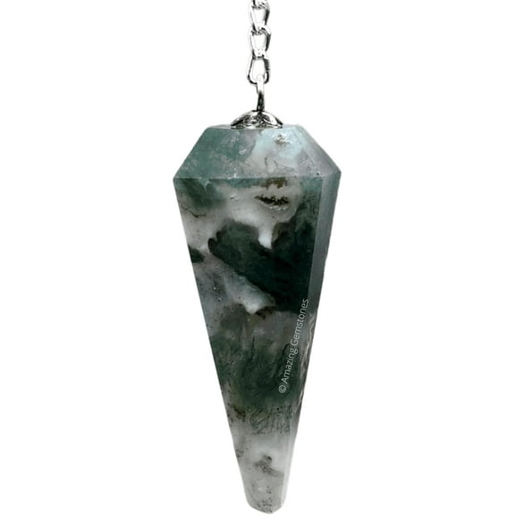Moss Agate Crystal Pendulum Divination