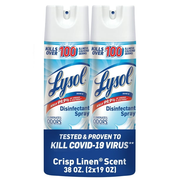 Lysol Disinfectant Spray, Crisp Linen, 38oz (2X19oz), Tested and Proven