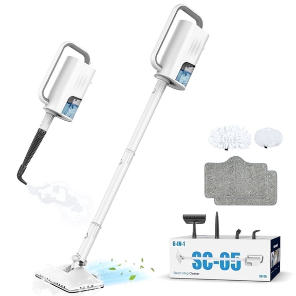 ONSON Steam Mop, 6-in-1 Detachable Handheld Steam Mop Cleaner with 2 Microfiber Pads for Hard Floor, Carpet