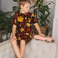 thumbnail image 4 of Fotbe Autumn Maple Leaves A Pijama Estampada de 2 Piezas para Niños – Ropa de Dormir de Manga Corta Cómoda para Niños y Niñas, Camiseta y Shorts de Algodón-Large, 4 of 6