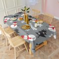 thumbnail image 5 of Gray Christmas Snowman Pattern Rectangle Tablecloth 60"x102",Waterproof Polyester Rectangle Table Cloth, Wipeable Spillproof Polyester Tablecloth for Dining, Camping, Indoor and Outdoor, 5 of 6