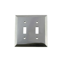 Nostalgic Warehouse 719879 Deco Switch Plate with Double Toggle, Bright Chrome