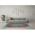 thumbnail image 3 of Ahgly Company Indoor Rectangle Medallion Light Blue Traditional Area Rugs, 2' x 3', 3 of 4