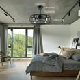 thumbnail image 2 of Fichiouy 18" Ceiling Fan Light Indutrial Caged Fan Chandelier Lamp with Remote Control 110V, 2 of 10