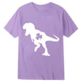 thumbnail image 4 of Bainana Children'S Dinosaur Print T Shirt Boys Girls' Festival Round Neck Short Sleeve Top Comfortable Cute Little Teen Kids Summer Dailywear Purple Size 4-5 Years, 4 of 4