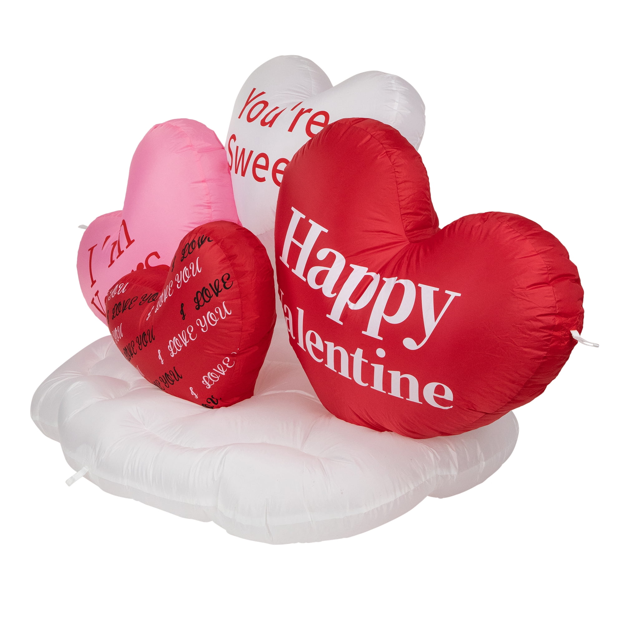Northlight Lighted Valentine's Day Conversation Hearts Yard Inflatable, 38"